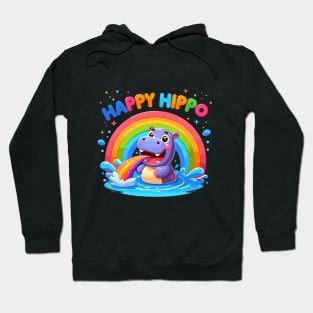 Happy Hippo: Rainbow Bliss Hoodie